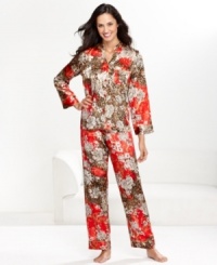 Luxurious prints transport you away from the stresses of the day. Relax in these silky soft pajamas by Morgan Taylor.