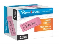 Paper Mate Pink Pearl Premium Erasers, 12 Large Erasers (70521)