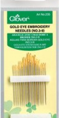 Clover No. 3-9 Gold Eye Embroidery Needles, Pack of 16