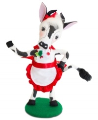 Have a cow. Count down 12 days of Christmas with the crafted details and literal whimsy of Annalee's Maids-A-Milking figurine. Soft, flexible features allow for easy positioning.