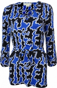 MICHAEL Michael Kors Women's Stretch Blouse Petite Small Bright Cobalt