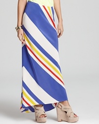 Get lost in the wayward stripes of this Juicy Couture maxi skirt. An on-trend high/low hem showcases statement sandals for a look that will send you straight to the best-dressed list.