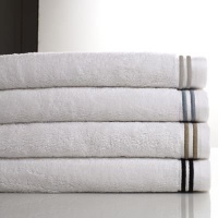 Hudson Park Premier Stitch Towels, 16 X 30 Hand Towel - White / Sand Stone