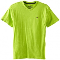 Tommy Hilfiger Boys 8-20 Short Sleeve Fletch V-Neck T-Shirt, Lime Tonic, Large