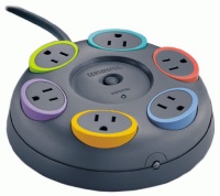 Kensington 62634 SmartSockets 6-Outlet 16 feet Cord Table Top Circular Color Coded Power Strip and Surge Protector