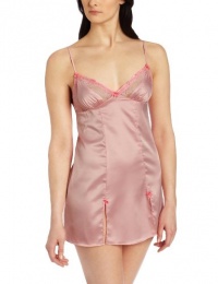 Betsey Johnson Women's Sultry Stretch Satin And Lace Slip, Babette Blush, Medium