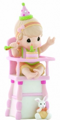 Precious Moments Hip, Hip, Hooray, You're One Year Old Today Girl Figurine