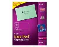 Avery Clear Easy Peel Shipping Labels for Laser Printers, 100 Labels (15663)