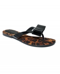 Flip flops get the flirty treatment by Rampage. You'll love the Paycee design with their cute, patent bow.