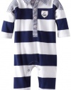 Little Me Baby-boys Newborn Sail Stripe Coverall, Navy, 6 Months