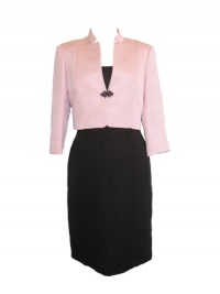 Tahari by ASL Ottoman Jacket Dress-PINK/BLACK-8