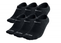 Nike Dri-Fit Cushion No Show Socks (6 Pack) Medium Black