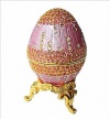 Rose Pink 24K Gold Swarovski Crystals Faberge style Egg Box with Ring Insert Figurine