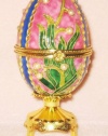 Collectable Cloisonne Faberge Inspired Pink Musical Egg Box