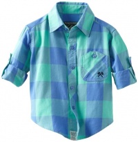 Woolrich Baby-boys Infant Signature Plaid Button Up, Blue, 24 Months