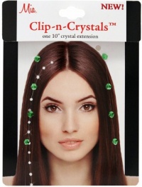 Mia Clip-n-Crystals Hair Crystals, Green, 1 Ounce