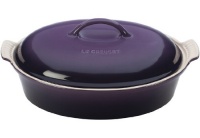 Le Creuset Stoneware 4-Quart Covered Oval Casserole, Cassis