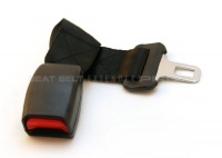 10 Car Seat Belt Extender - Black - Type B (1 wide metal tongue) - Buckles Right In!