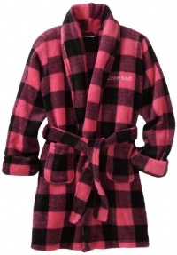 Calvin Klein Girls 7-16 Plaid Robe, Pink, 14/16