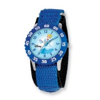 Disney Princess Kids Cinderella Blue Velcro Band Time Teacher Watch