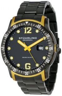 Stuhrling Original Men's 421.335B65 Octane Concorso Trofeo Swiss Quartz Date Black Bracelet Watch