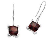 Genuine Garnet Earrings by Effy Collection® in 14 kt White Gold LIFETIME WARRANTY