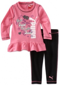 Puma - Kids Baby-Girls Infant Fashion Legging Set, Azalea, 24 Months