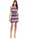 Tommy Girl Juniors Open Back Sleeveless Dress, Bright Pink/Chambray, Medium