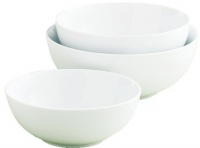 Tag Whiteware Porcelain Ceramic Serving Bowls, Graduated Sizes, Set of 3