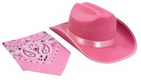 Pink Jr. Cowboy Hat with Bandana