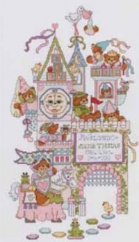 Bucilla Baby 45661 Counted Cross Stitch Birth Record Kit, Fairytale Castle