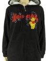 Disney Winnie the Pooh Lovable Hoodie Zip Up Jacket Fleece Plus Size Black