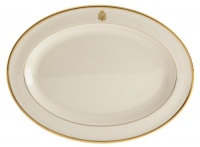 Pickard Gold Bracelet Ivory with Eagle Crest Fine China Large Oval Platter, 14-5/8-Inch