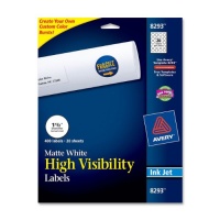 Avery® Matte White High-Visibility Labels for Inkjet Printers, 1-1/2 Inch Diameter, Pack of 400 (8293)