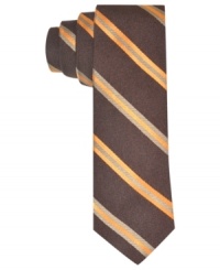 Look sharp in this handsome striped tie from Penguin.