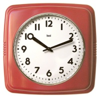 Bai Square Retro Wall Clock, Red