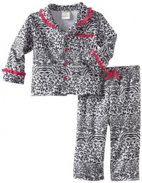 ABSORBA Baby-girls Infant Two Piece Pajama Set, Black/White, 24 Months