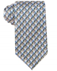 Put an exclamation point on your confident business look with this print tie from John Ashford.