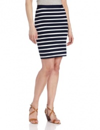 Pink Tartan Women's Stripe Power Stretch Pencil Skirt