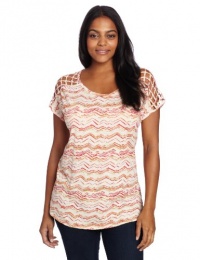 Lucky Brand Women's Plus-Size Jodi Chevron Stripe Top