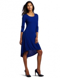 BCBGMAXAZRIA Women's Taryn High Low Hem Rib Knit Dress, Royal Blue, X-Small