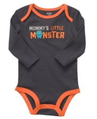 He'll be mommy's cutest little monster in this adorable Carter's bodysuit in soft interlock cotton.