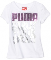 Puma Girl's 2-6X Strut Short Sleeve Tee, White, 5