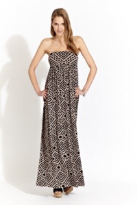 Rachel Pally Love Boat Strapless Maxi Dress in Putty Geo