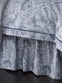 Lauren by Ralph Lauren Lauren Suite Navy & White Paisley CAL. KING Bedskirt