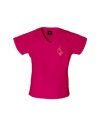 Baby Phat 26800 Signature V-Neck Scrub Top (Large, Fuchsia Pink)