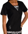 Baby Phat 26873 Women's Phat Kingdom Scrub Top Black Small