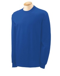 Gildan Men's Rib Neck Long-Sleeve T-Shirt, Royal, Medium