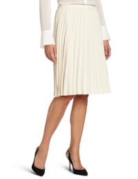 DKNYC Women's Pull On Pleated Skirt, Latte, Small