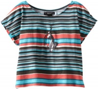 Baby Phat - Kids Girls 7-16 Stripe Tee, Peacock, Medium